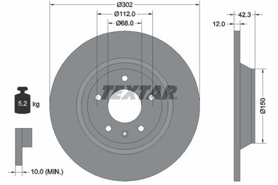 Brake Disc TEXTAR 92159503