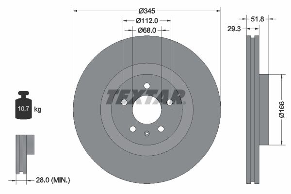 TEXTAR 92160205 Brake Disc
