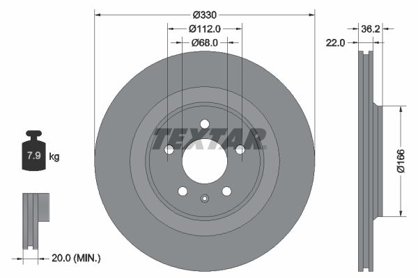 TEXTAR 92160303 Brake Disc