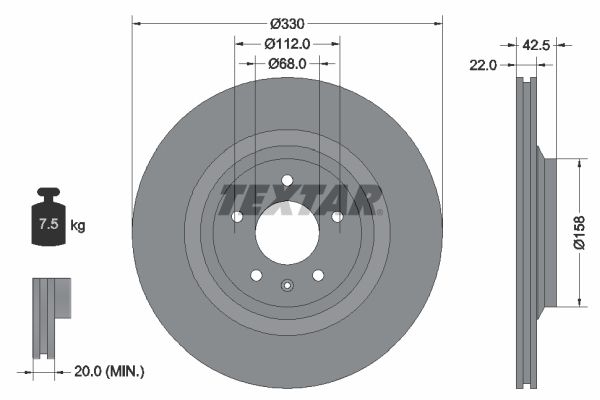 TEXTAR 92160403 Brake Disc