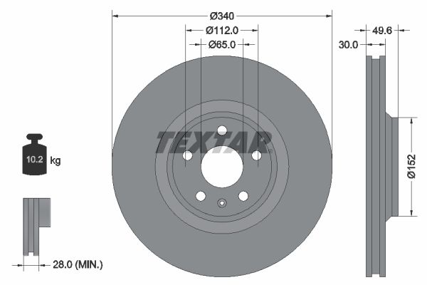 TEXTAR 92160505 Brake Disc