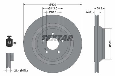 Brake Disc TEXTAR 92160705