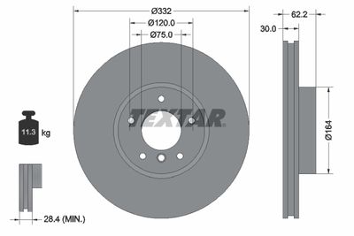 Brake Disc TEXTAR 92160805