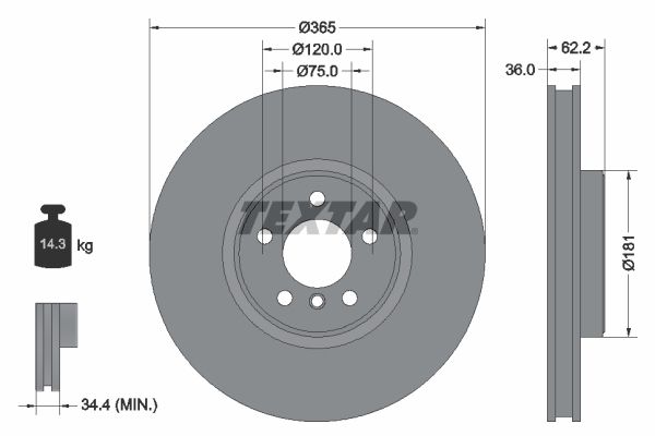 TEXTAR 92161005 Brake Disc