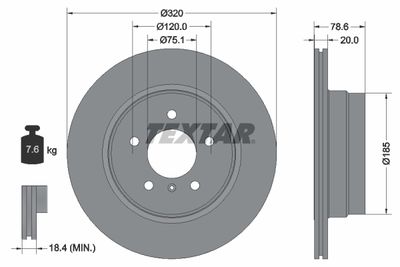 Brake Disc TEXTAR 92161103