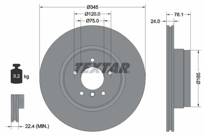 Brake Disc TEXTAR 92161205