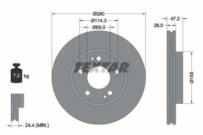 Brake Disc TEXTAR 92161605