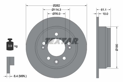 Brake Disc TEXTAR 92161703