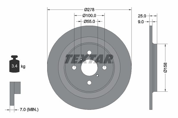 TEXTAR 92161903 Brake Disc