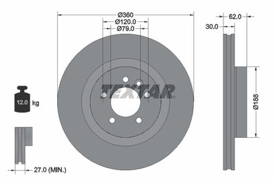 Brake Disc TEXTAR 92162005
