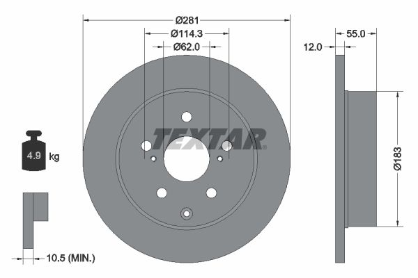 TEXTAR 92162103 Brake Disc