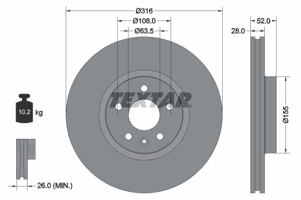 TEXTAR 92162305 Brake Disc