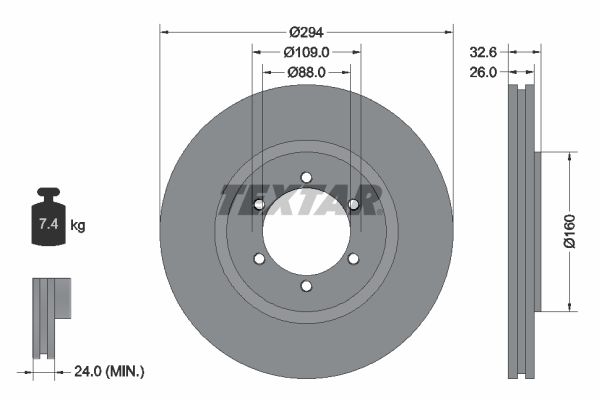 TEXTAR 92162600 Brake Disc