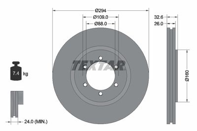 Brake Disc TEXTAR 92162600