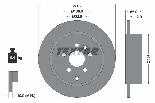 TEXTAR 92162703 Brake Disc