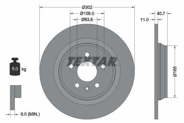 TEXTAR 92162903 Brake Disc