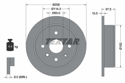 Brake Disc TEXTAR 92163003