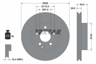 Brake Disc TEXTAR 92163205