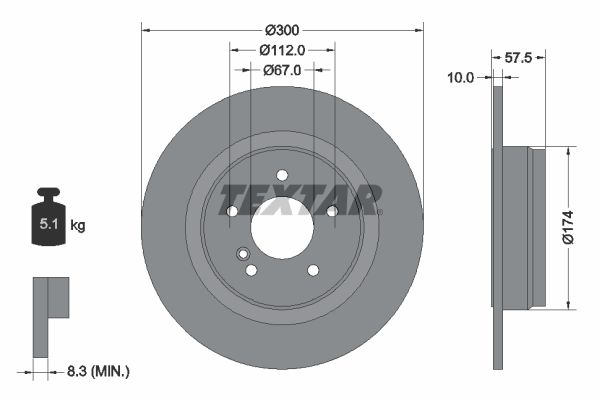 TEXTAR 92163303 Brake Disc