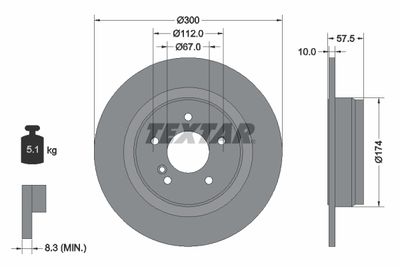 Brake Disc TEXTAR 92163303