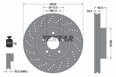 Brake Disc TEXTAR 92163405