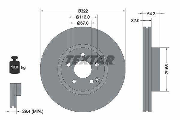 TEXTAR 92163503 Brake Disc
