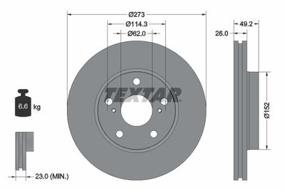 Brake Disc TEXTAR 92163703