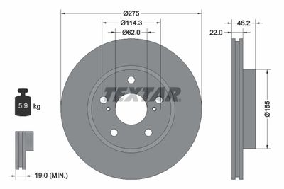 Brake Disc TEXTAR 92163803