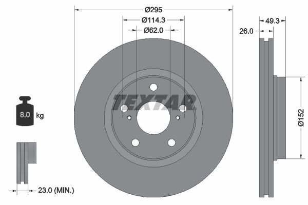 TEXTAR 92163903 Brake Disc