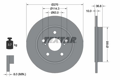 Brake Disc TEXTAR 92164003