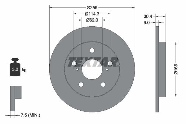 TEXTAR 92164103 Brake Disc
