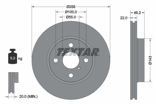 TEXTAR 92164203 Brake Disc