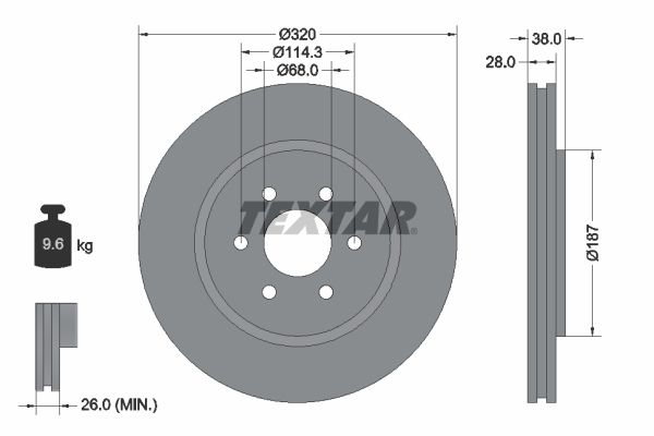 TEXTAR 92164405 Brake Disc