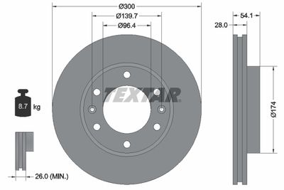 Brake Disc TEXTAR 92164500