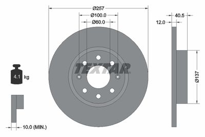 Brake Disc TEXTAR 92164603