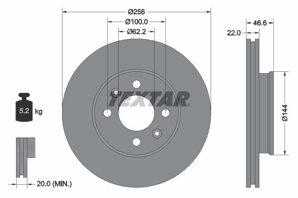 TEXTAR 92164703 Brake Disc