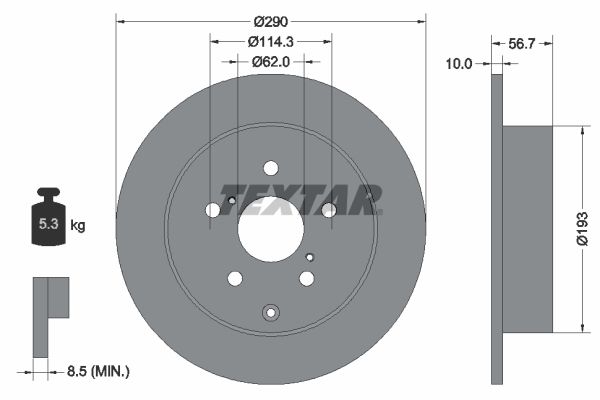 TEXTAR 92164803 Brake Disc