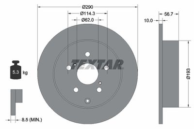 Brake Disc TEXTAR 92164803