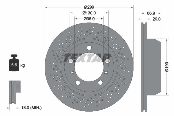 TEXTAR 92165303 Brake Disc