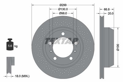 Brake Disc TEXTAR 92165303