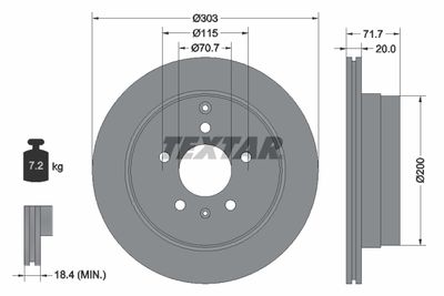 Brake Disc TEXTAR 92165503