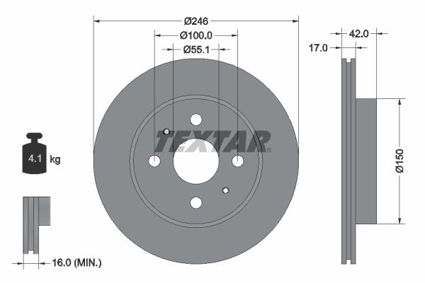 TEXTAR 92165603 Brake Disc