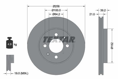 Brake Disc TEXTAR 92165903