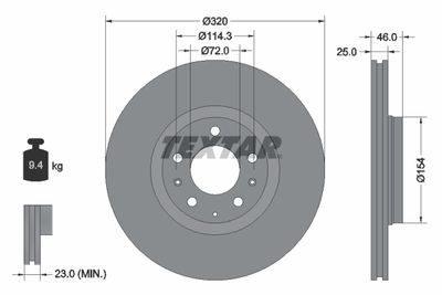Brake Disc TEXTAR 92166300