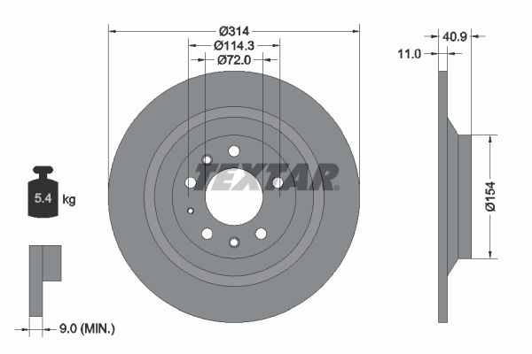 TEXTAR 92166400 Brake Disc