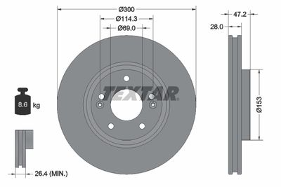 Brake Disc TEXTAR 92166503