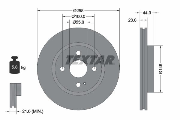 TEXTAR 92166803 Brake Disc