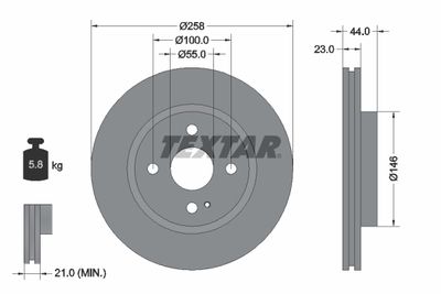 Brake Disc TEXTAR 92166803