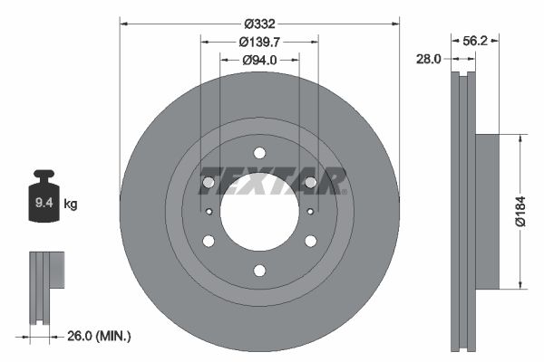 TEXTAR 92167203 Brake Disc