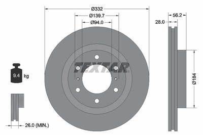 Brake Disc TEXTAR 92167203
